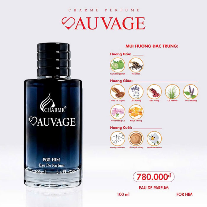 NƯỚC HOA NAM CHARME SAUVAGE 100ML