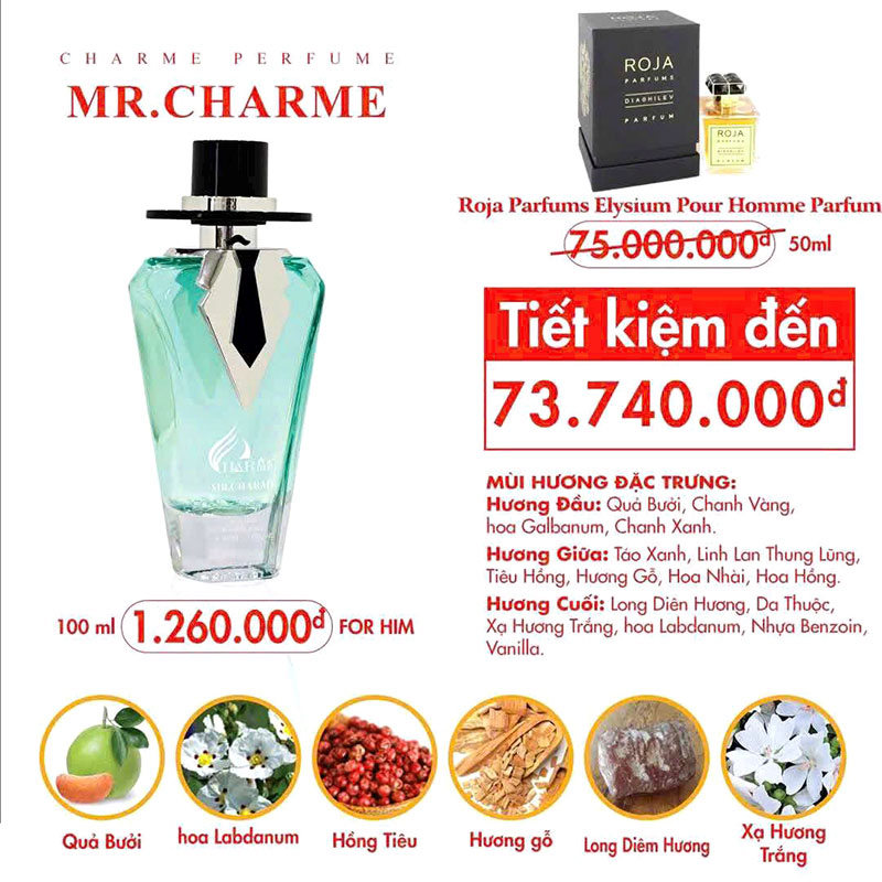 NƯỚC HOA NAM MR CHARME 100ML NEW