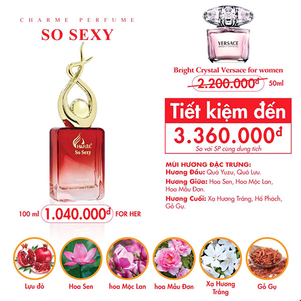 NƯỚC HOA NỮ CHARME SO SEXY 100ML (PHIÊN BẢN 2024)