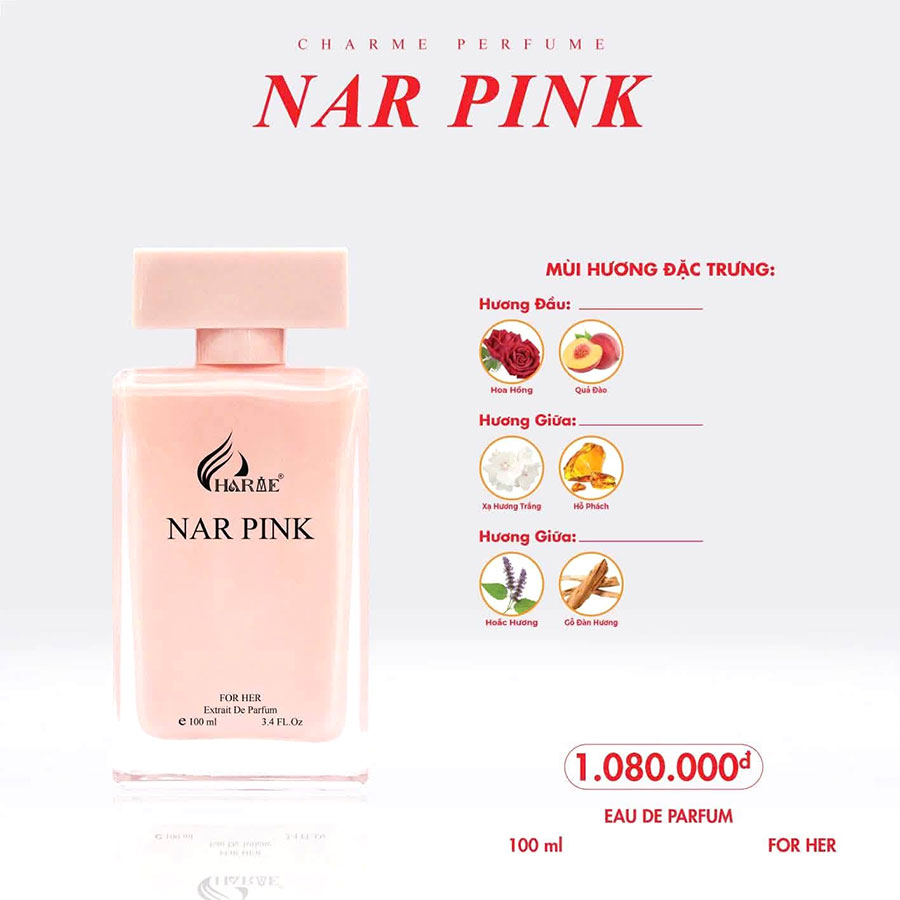 NƯỚC HOA NỮ CHARME NAR PINK 100ML